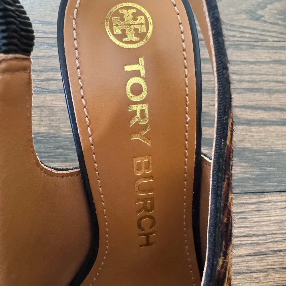 Tory Burch Lila Calfhair Pointed Toe Slingback heels - Picture 2 of 7